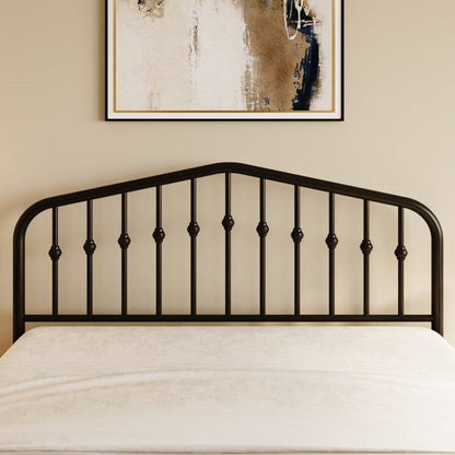 Queen Farmhouse Spindle Black Metal Platform Bed Frame with Headboard Footboard - Tampa Home & Garden Store
