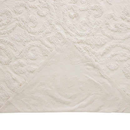 Queen Size 100-Percent Cotton Chenille 3-Piece Coverlet Bedspread Set in Ivory - Tampa Home & Garden Store