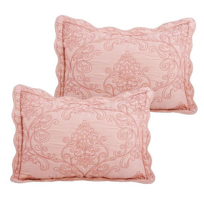 Queen size Dusty Pink Damask Embroidered 4 Piece Oversized Bedspread Set - Tampa Home & Garden Store