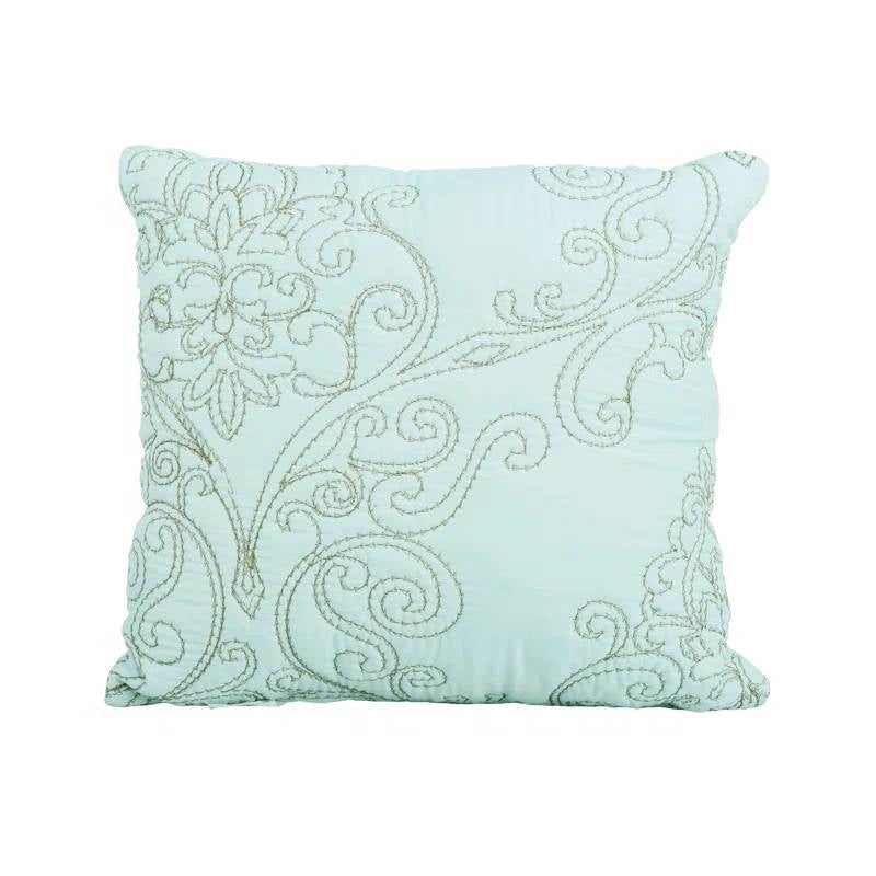 Queen size Light Blue Damask Embroidered 4 Piece Oversized Bedspread Set - Tampa Home & Garden Store