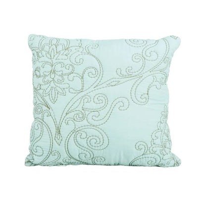 Queen size Light Blue Damask Embroidered 4 Piece Oversized Bedspread Set - Tampa Home & Garden Store
