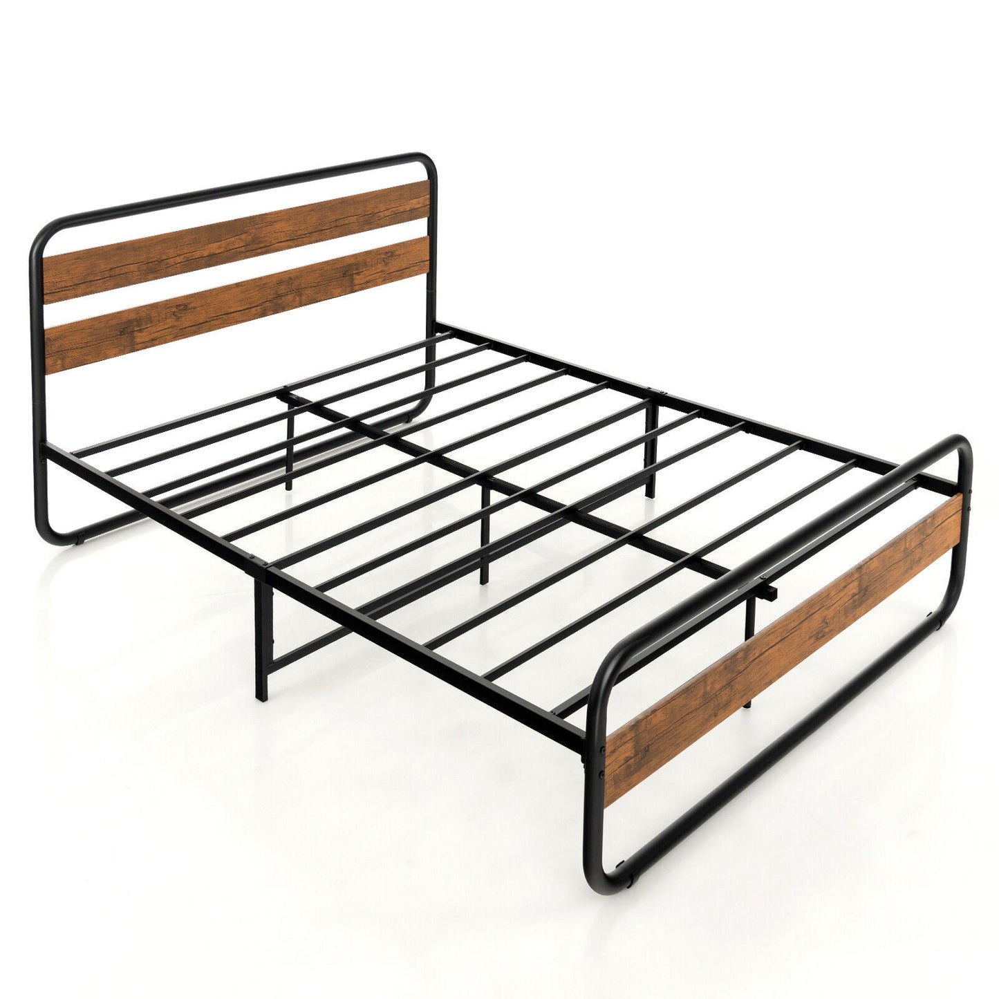 Cama de Plataforma Arc con Cabecero y Piecero - Tamaño Matrimonial
