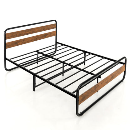 Cama de Plataforma Arc con Cabecero y Piecero - Tamaño Matrimonial