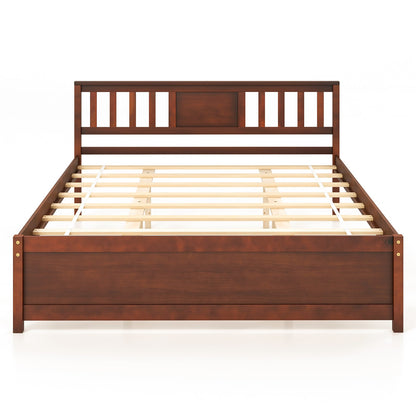 Cama de plataforma de madera con cabecero y soporte de listones - Tamaño Queen