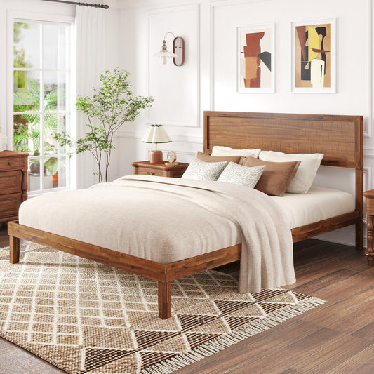 Twin/Full/Queen Size Bed Frame with Headboard and Wooden Slats Support-Queen Size - Tampa Home & Garden Store