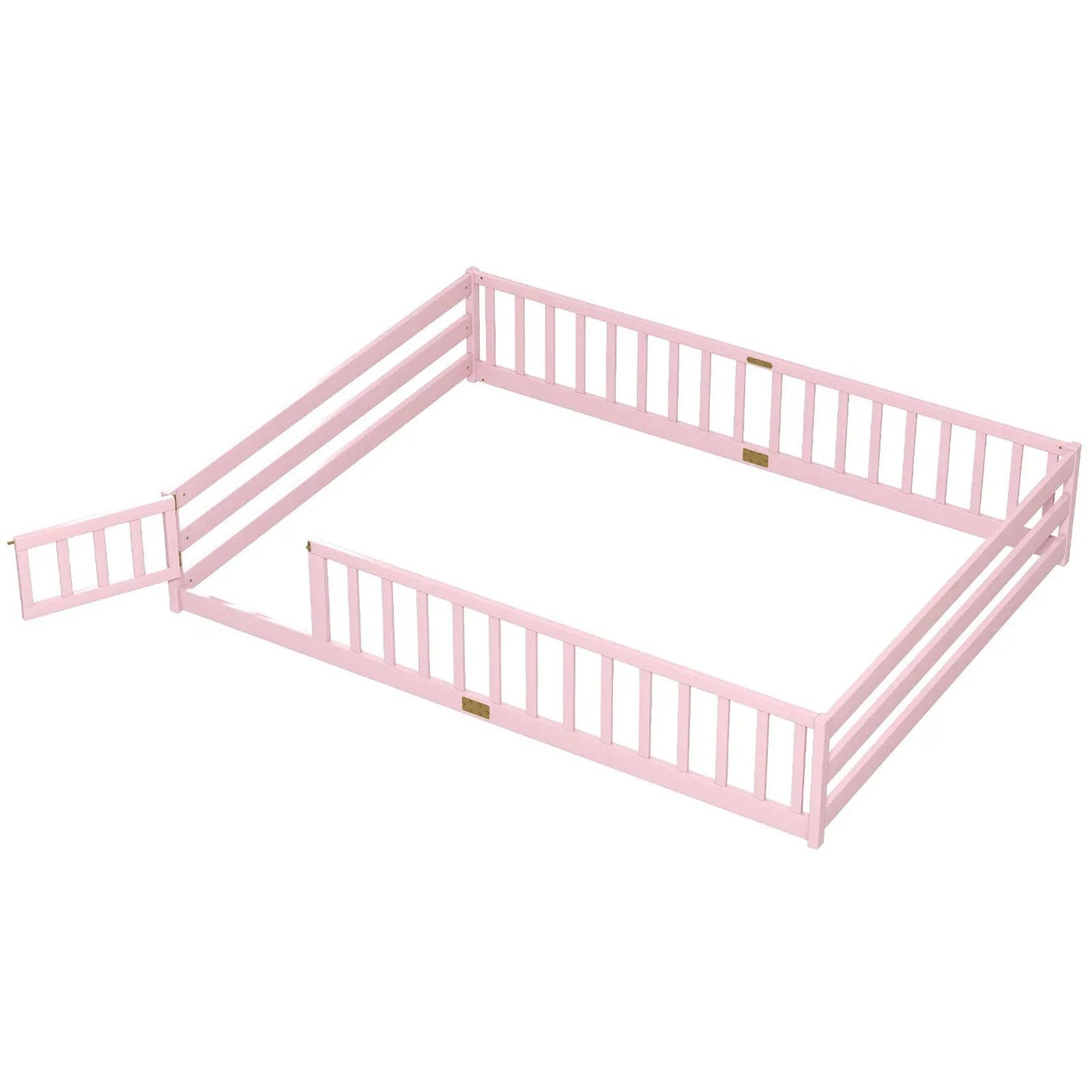 Queen Size Floor Bed For Kids With Guardrails