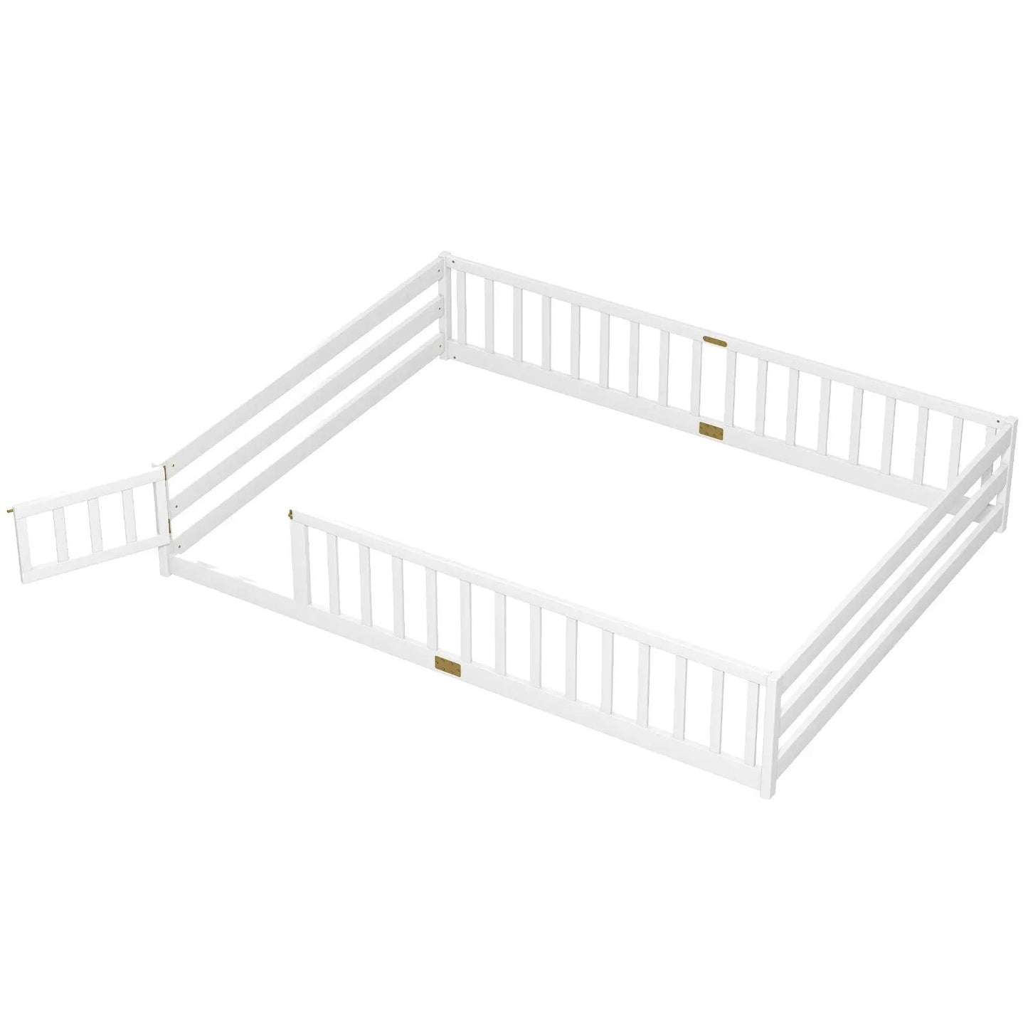 Queen Size Floor Bed For Kids With Guardrails