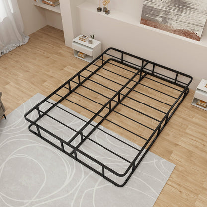 Base de cama tamaño queen con soporte de listones de metal