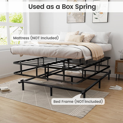 Base de cama tamaño queen con soporte de listones de metal