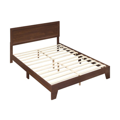 Queen Platform Bed Frame with Headboard White