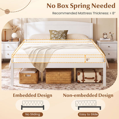 Queen platform bed frame with curved walnut headboard, DirectDeals on Tampa Home & Garden Store