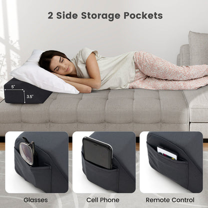 Almohada de cuña para cama con bolsa de almacenamiento - Tamaño completo