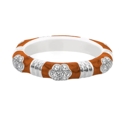 Daisy Love Stackable Ring - Pavé Flower in orange resin with accents by Lauren G Adams on Tampa Home & Garden Store