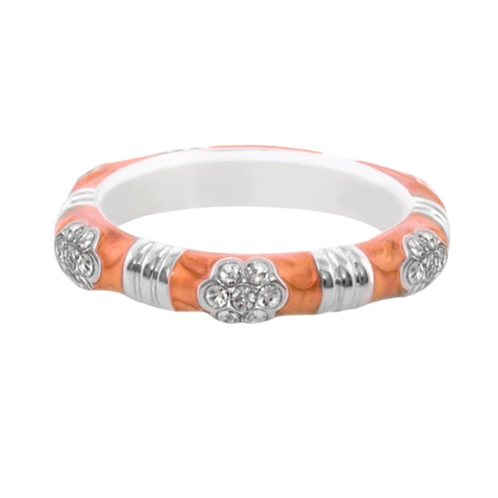Daisy Love Stackable Ring by Lauren G Adams with pavé flower and orange enamel accents on Tampa Home & Garden Store