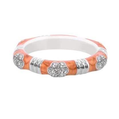 Daisy Love Stackable Ring by Lauren G Adams with pavé flower and orange enamel accents on Tampa Home & Garden Store