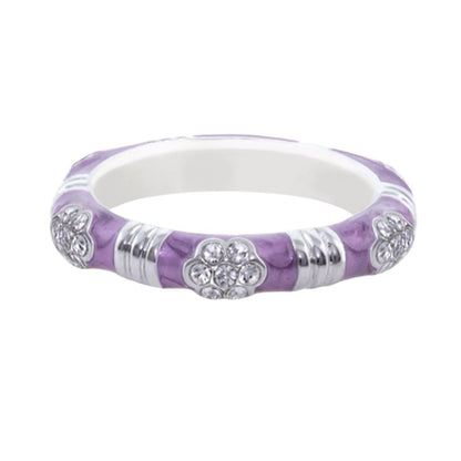 Daisy Love Stackable Ring Pavé Flower lavender purple with silver accents on Tampa Home & Garden Store