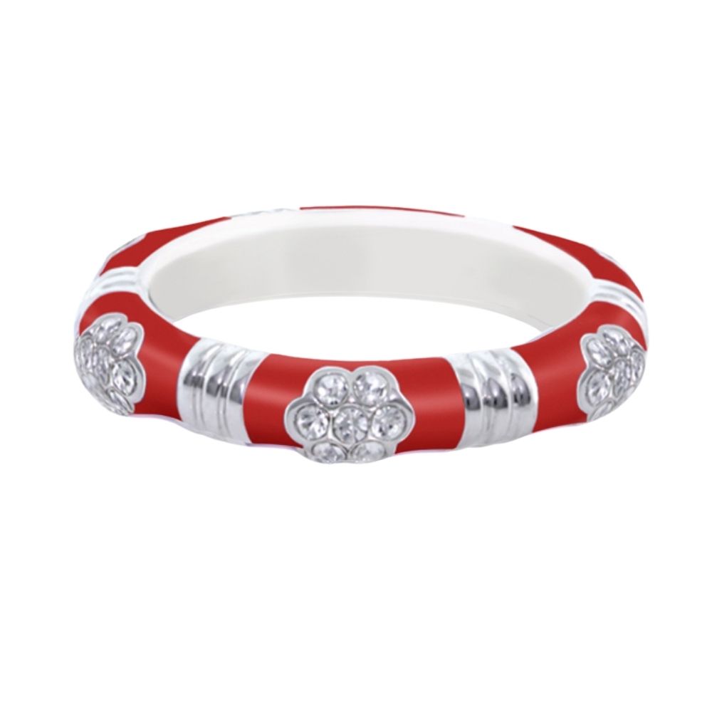 Daisy Love Stackable Ring Pavé Flower with red enamel and silver accents by Lauren G Adams on Tampa Home & Garden Store