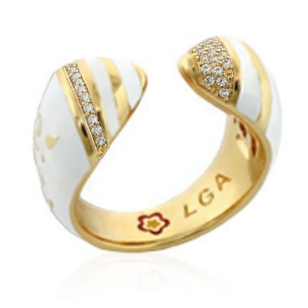 Ring Flowers by Orly Pavé Wrap, gold-tone with white enamel and pavé diamonds by Lauren G Adams on Tampa Home & Garden Store
