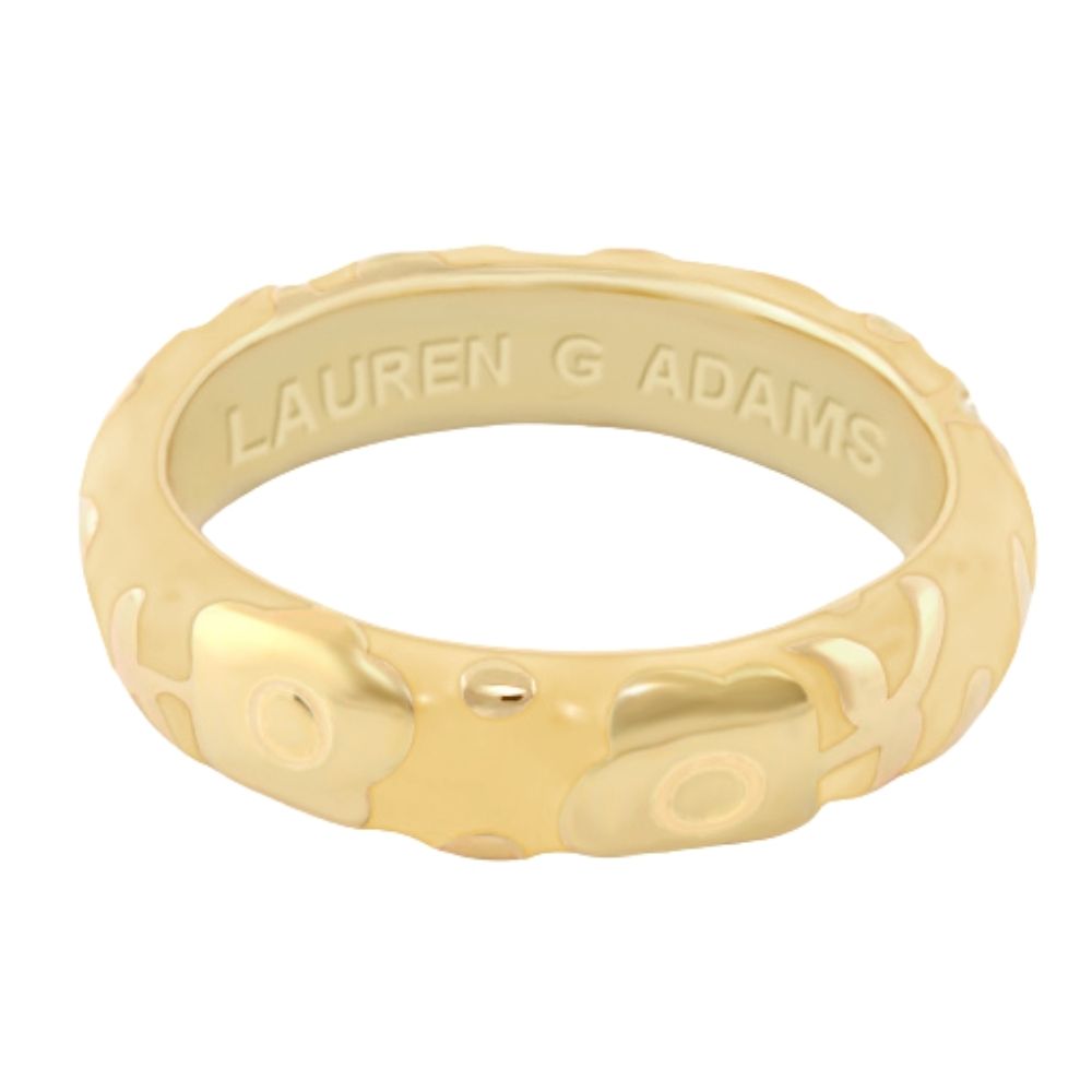 Flowers by Orly Stackable Ring gold-tone with floral motifs, Lauren G Adams brand on Tampa Home & Garden Store
