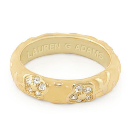 Flowers By Orly Stackable Ring in gold tone with crystal flower accents by Lauren G Adams on Tampa Home & Garden Store