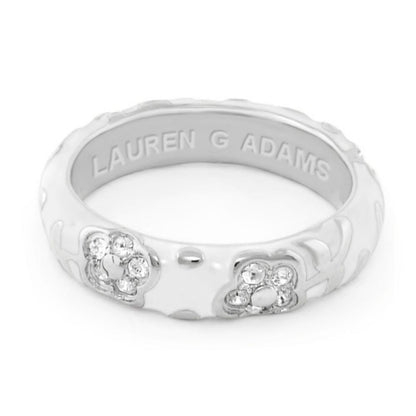 Flowers By Orly Stackable Ring - silver band with crystal flower accents by Lauren G Adams on Tampa Home & Garden Store