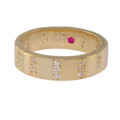 Glamour Pave Stackable Ring - Pavé Stripe Band, gold-tone, Lauren G Adams on Tampa Home & Garden Store
