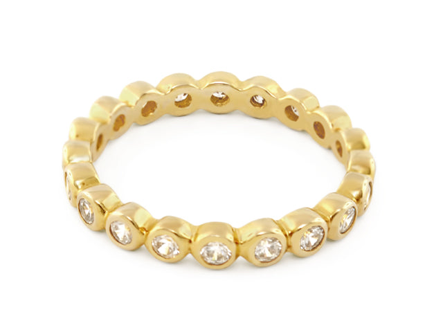 Socialite Ring by Lauren G Adams, gold-tone stackable ring with crystal accents on Tampa Home & Garden Store