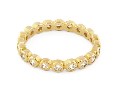 Socialite Ring by Lauren G Adams, gold-tone stackable ring with crystal accents on Tampa Home & Garden Store