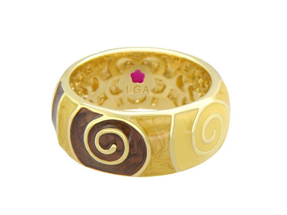Signature Swirl Stackable Ring gold-tone with dark brown swirl accents Lauren G Adams on Tampa Home & Garden Store