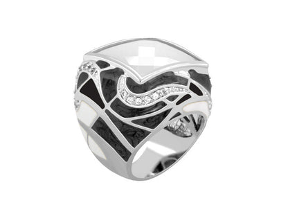Bold Splash and Gold Plated Cocktail Ring