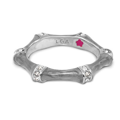 Bamboo Stackable Ring by Lauren G Adams (LGA), silver-tone band with bamboo accents on Tampa Home & Garden Store