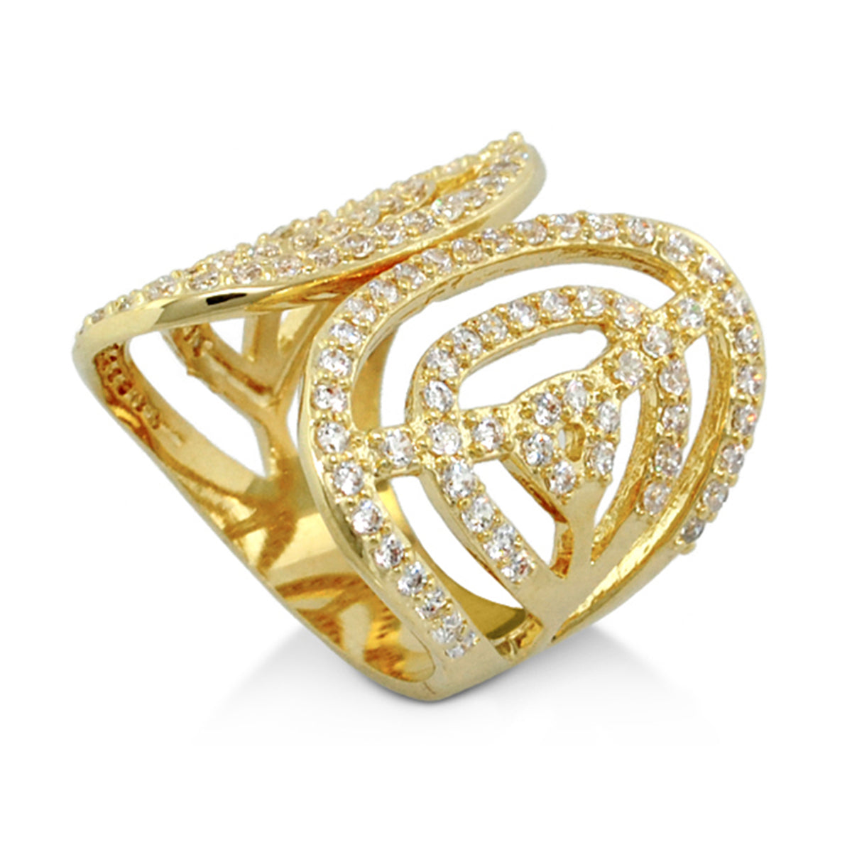 Orbital rings gold cocktail ring with pave diamonds by Lauren G Adams on Tampa Home & Garden Store
