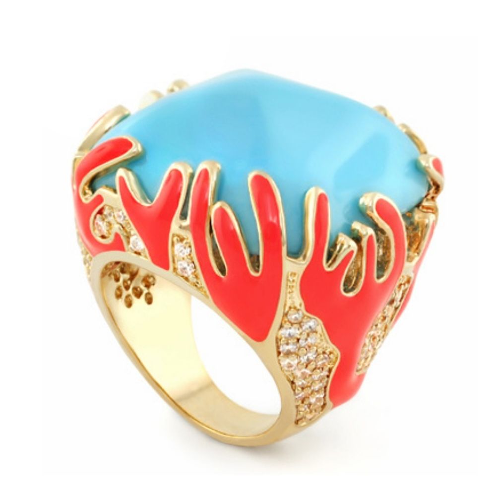 Pretty Little Things Turquoise and Red Ring
