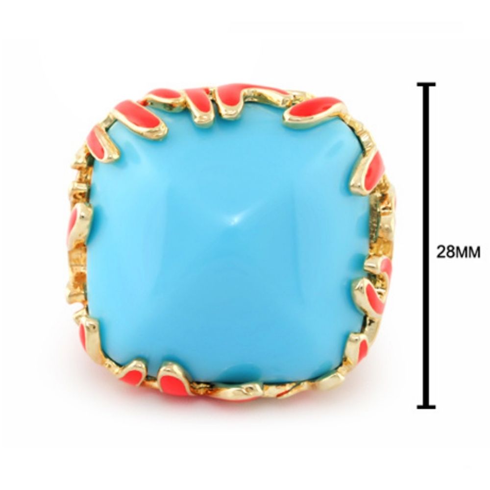 Pretty Little Things Ring by Lauren G Adams, turquoise blue cabochon in gold setting on Tampa Home & Garden Store