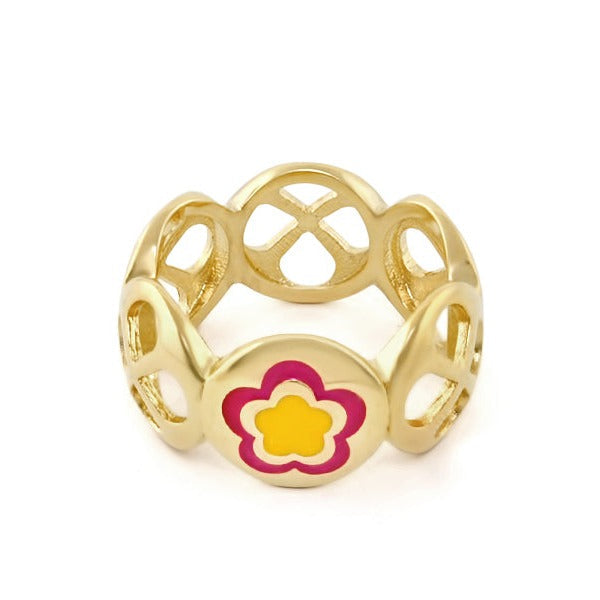 Elegant Falling Flowers and Turquoise Ring