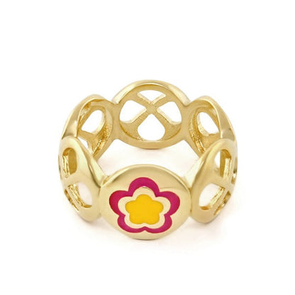 Elegant Falling Flowers and Turquoise Ring