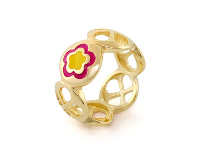 Elegant Falling Flowers and Turquoise Ring