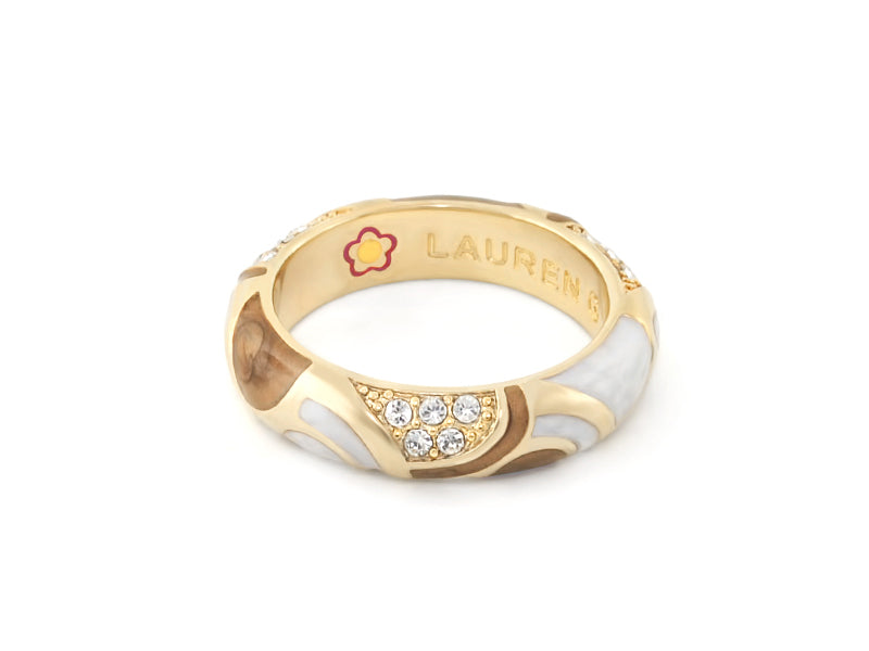 Magic 8 Wave Stackable Ring of Brass and Gold