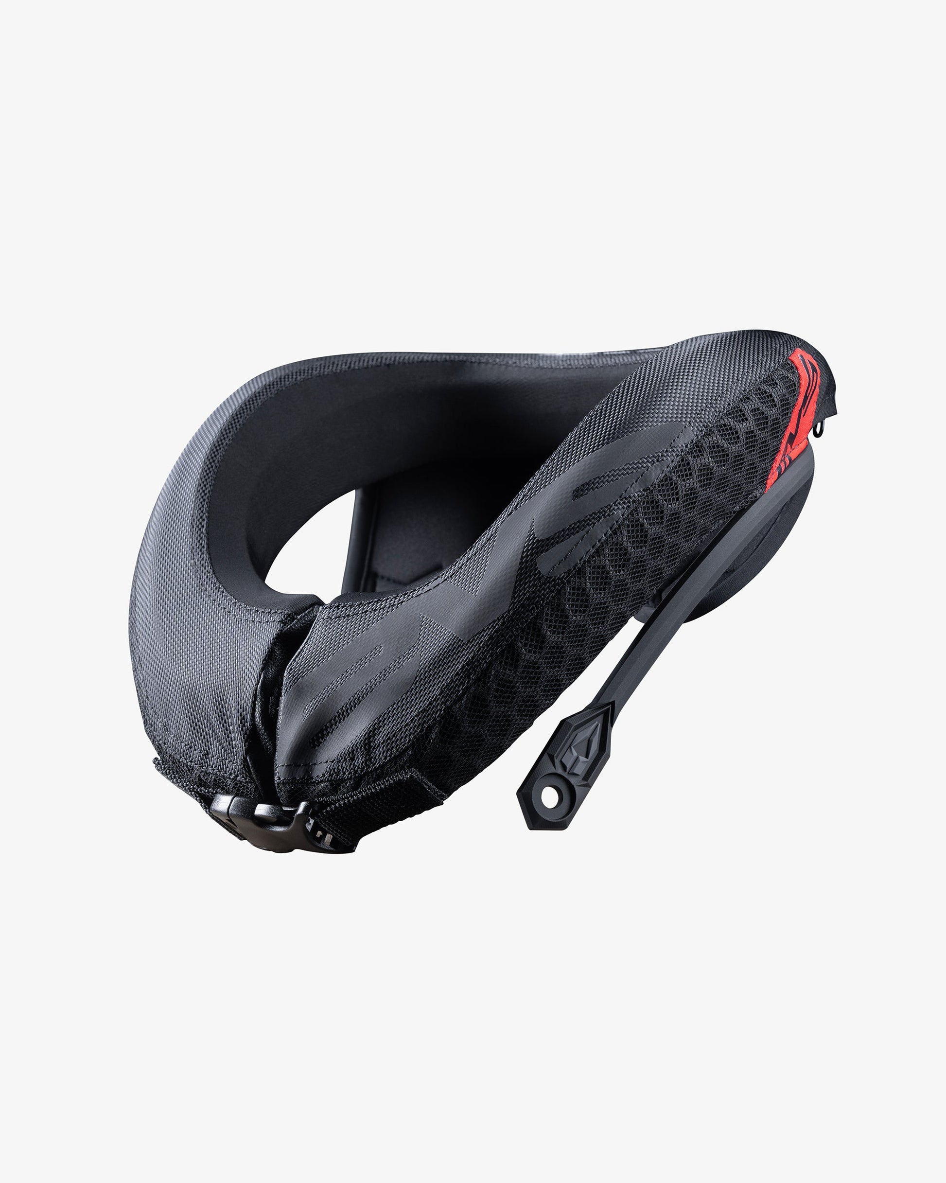 EVS Sports 2026 R3 Race Collar neck brace black/dark gray mesh shell with red logo tag on Tampa Home & Garden Store