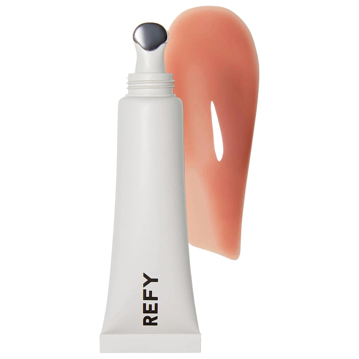 Lip Gloss with Hyaluronic Acid white-tube gloss with silver wand and peach-pink high-shine swipe on Tampa Home & Garden Store
