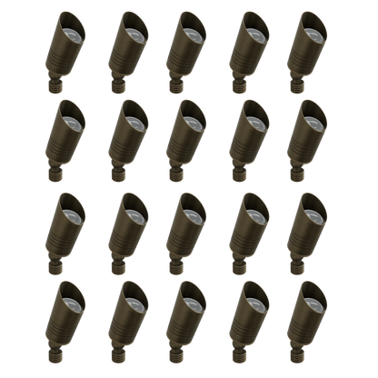 RAL8100 x20 Package Mini Brass Accent Light Low Voltage LED Outdoor Landscape Spotlight - Tampa soil911.com