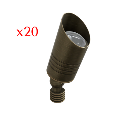RAL8100 x20 Package Mini Brass Accent Light Low Voltage LED Outdoor Landscape Spotlight - Tampa soil911.com