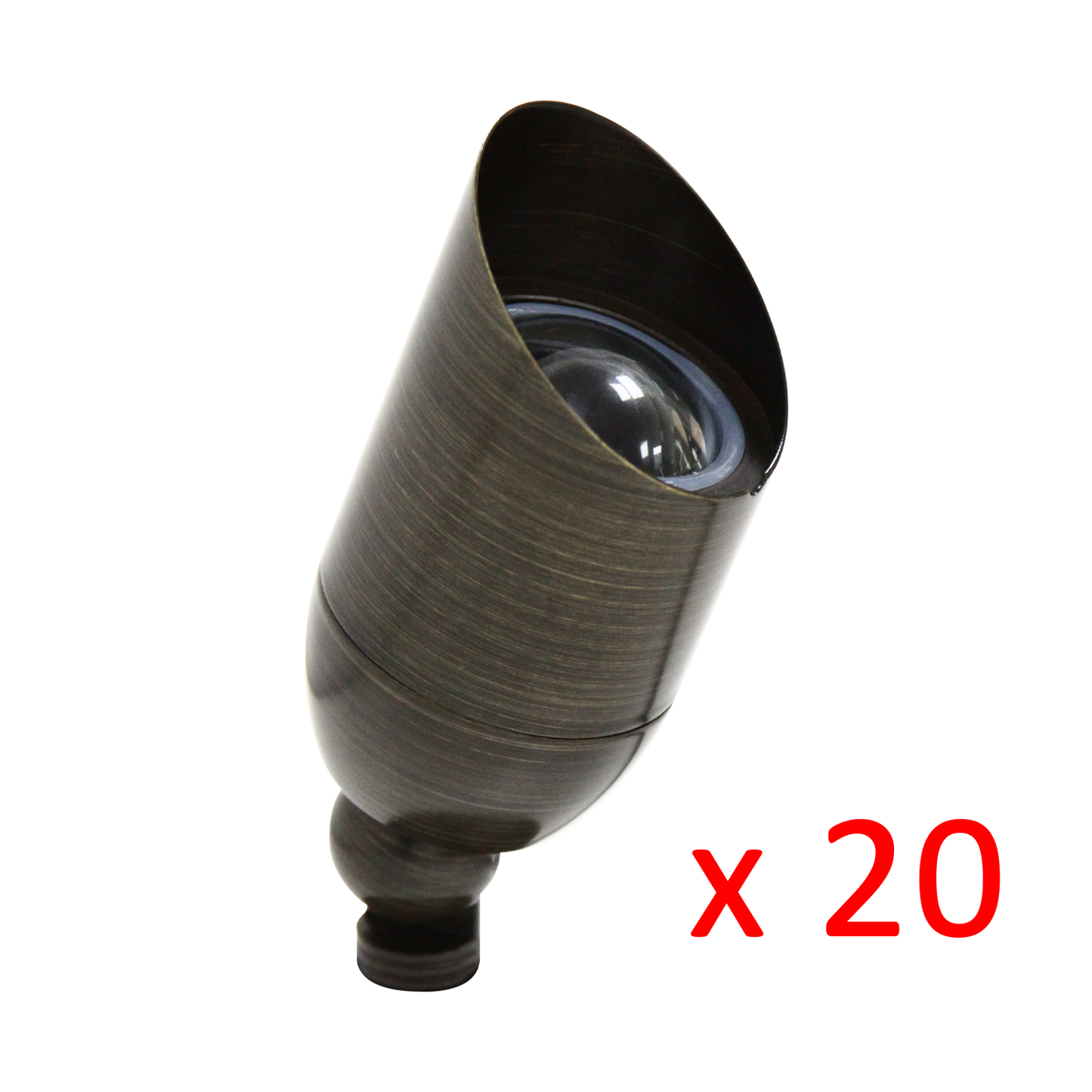 RAL8101 x20 Package Brass Accent Light Low Voltage LED Outdoor Landscape Spotlight - Tampa soil911.com