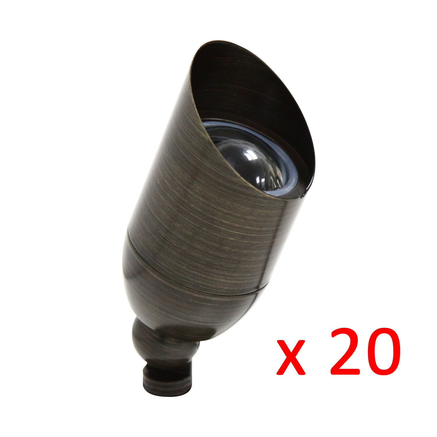 RAL8101 x20 Package Brass Accent Light Low Voltage LED Outdoor Landscape Spotlight - Tampa soil911.com