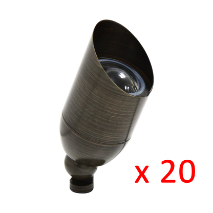 RAL8101 x20 Package Brass Accent Light Low Voltage LED Outdoor Landscape Spotlight - Tampa soil911.com