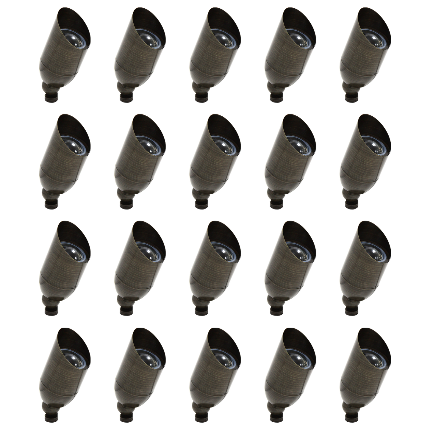 RAL8101 x20 Package Brass Accent Light Low Voltage LED Outdoor Landscape Spotlight - Tampa soil911.com