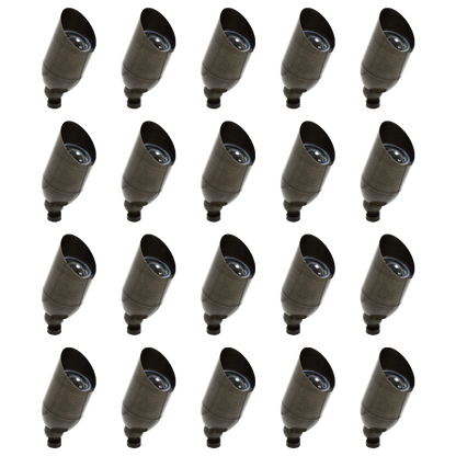 RAL8101 x20 Package Brass Accent Light Low Voltage LED Outdoor Landscape Spotlight - Tampa soil911.com