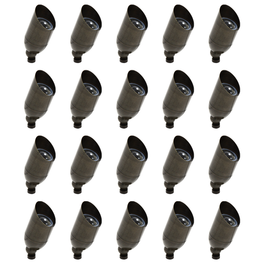 RAL8101 x20 Package Brass Accent Light Low Voltage LED Outdoor Landscape Spotlight - Tampa soil911.com