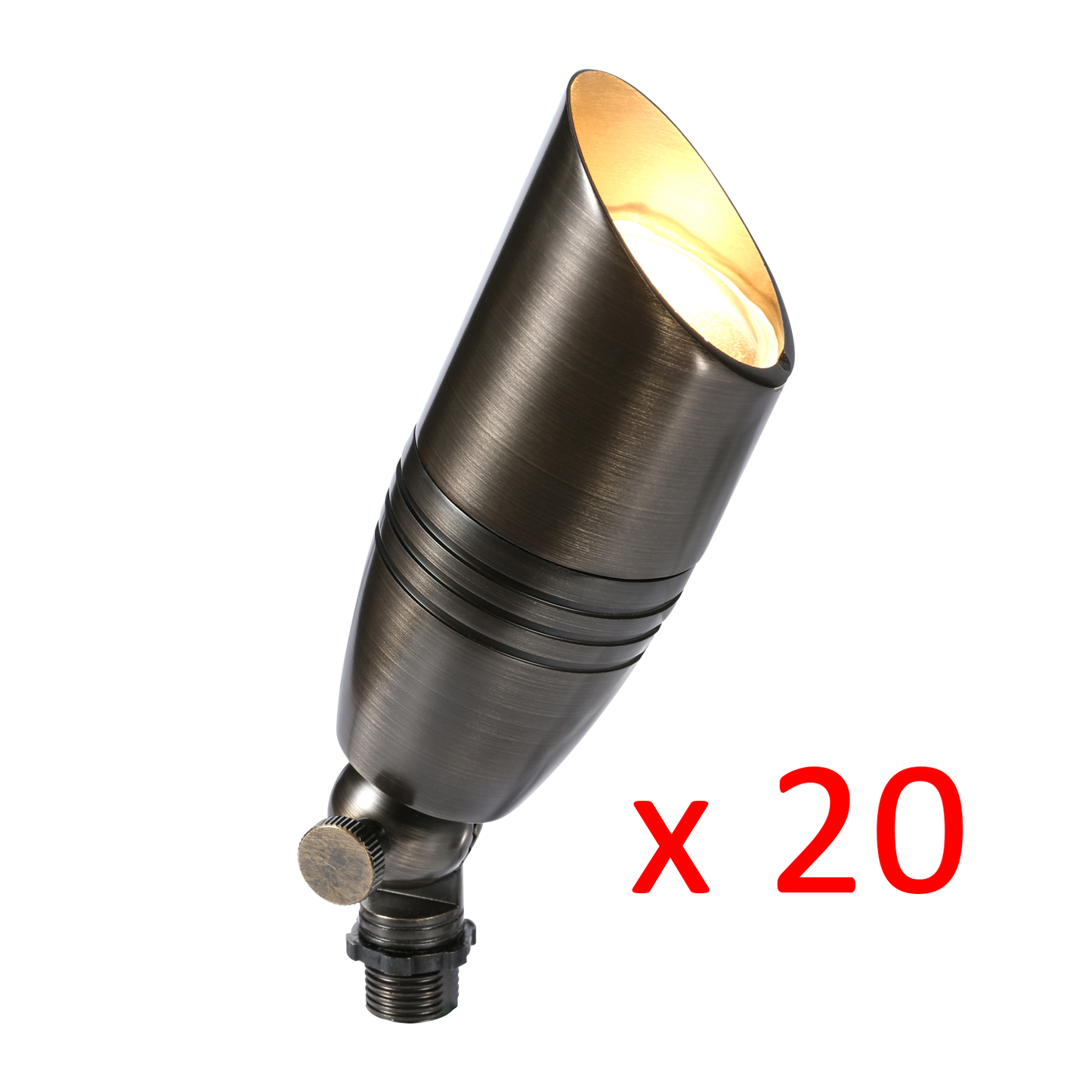RAL8102 x20 Package Brass Bullet Accent Light Low Voltage LED Outdoor Landscape Spotlight - Tampa soil911.com