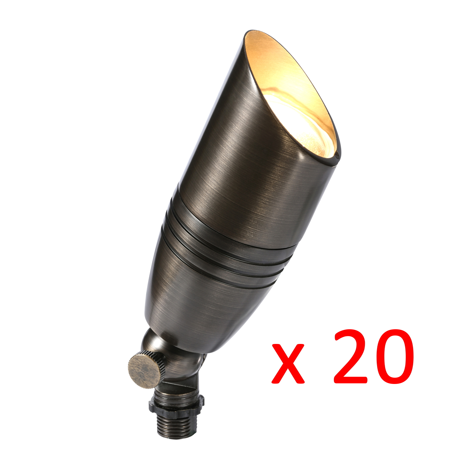 RAL8102 x20 Package Brass Bullet Accent Light Low Voltage LED Outdoor Landscape Spotlight - Tampa soil911.com